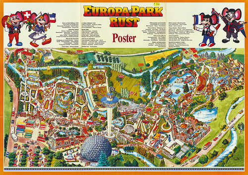 Europa-Park Parkplan als Poster von ca. 1987.