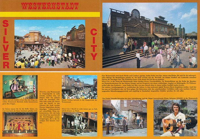 Parkführer 1977 - Seite 17 & 18. Viele Bilder der Westernstadt Silvercity.