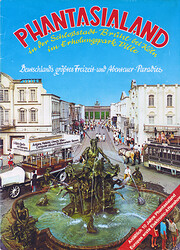 Cover vom Phantasialand Parkführer 1977 das den Neptunbrunnen und Alt-Berlin zeigt.