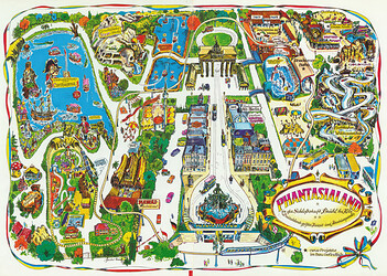 Seite 1 & 2 aus dem Phantasialand Parkführer 1978 bis 1980 mit dem Parkplan.